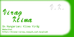 virag klima business card